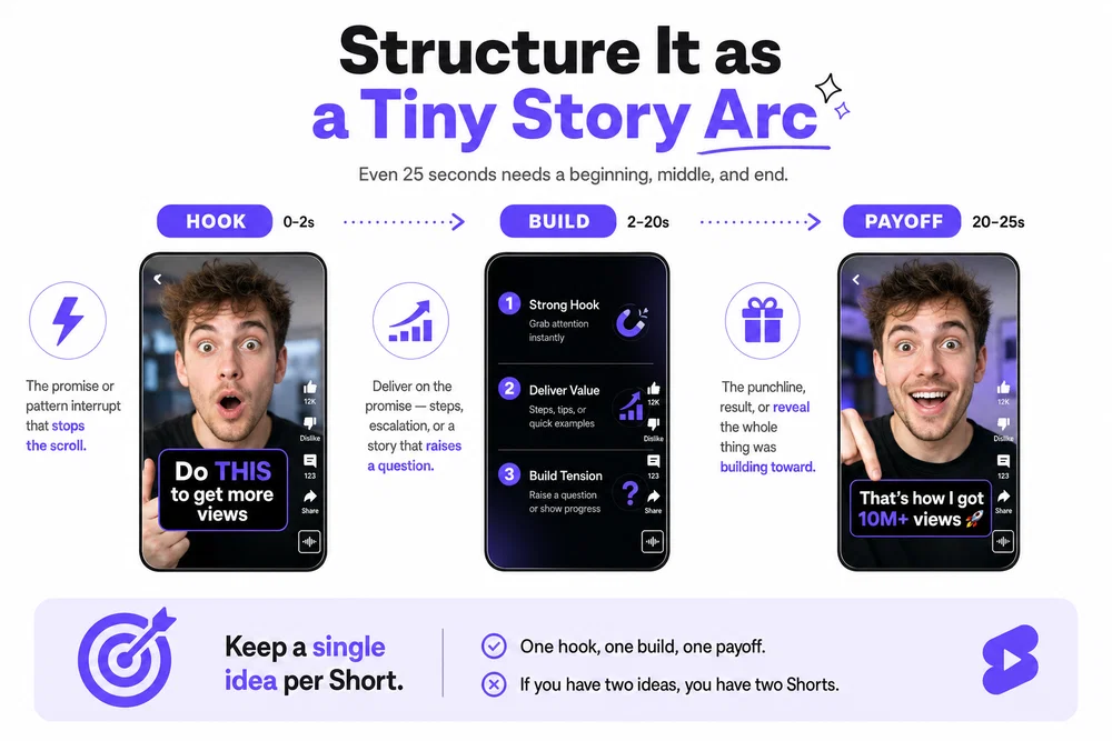 A tight story arc: hook, build, payoff