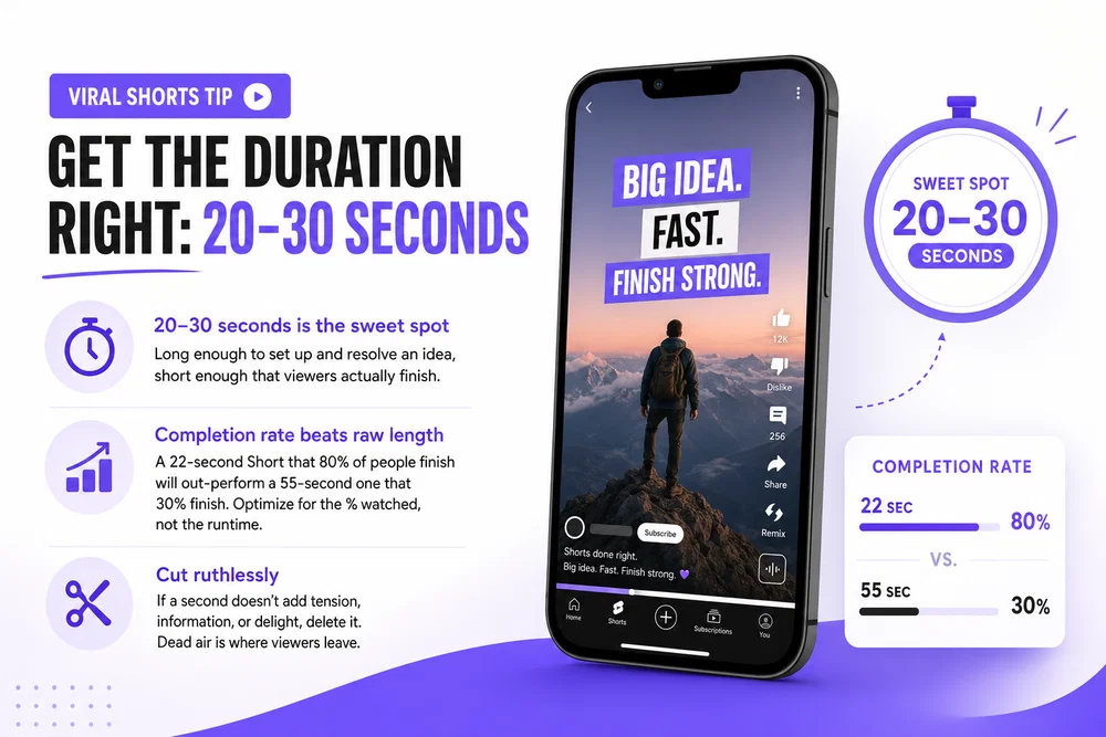 Recommended Shorts duration: 20 to 30 seconds