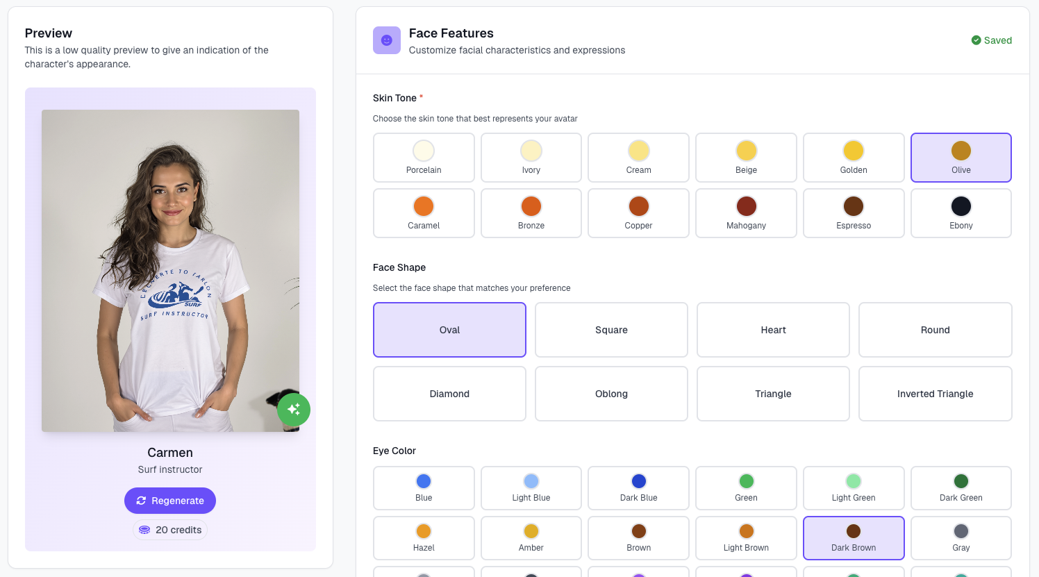postcrest ai character interface