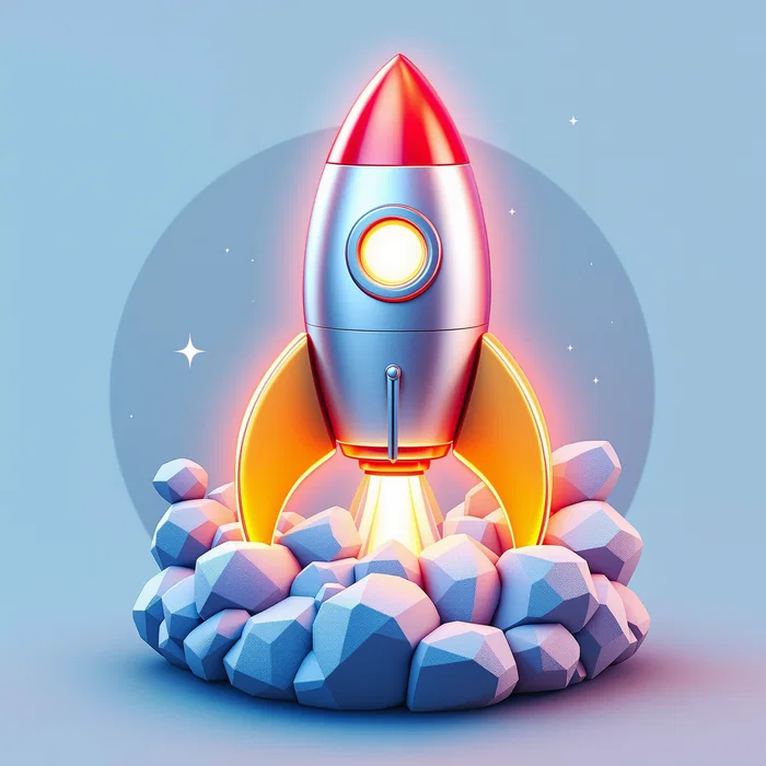 3D rocket icon